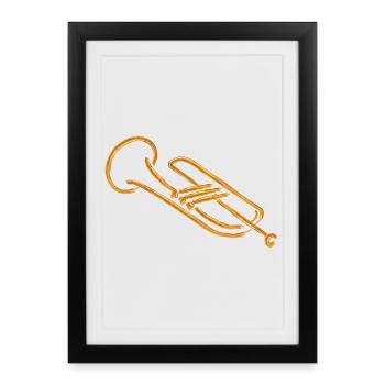 trompette - Affiche encadrée (27 × 37 cm) - noir - Devant