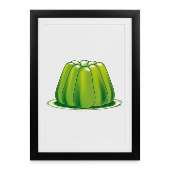 dessert de gelée verte - Affiche encadrée (27 × 37 cm) - noir - Devant