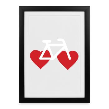 Vélo Vélo Coeur - Affiche encadrée (27 × 37 cm) - noir - Devant