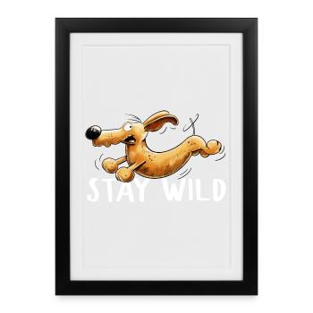 Teckel sauvage I Teckel I Chien - Affiche encadrée (27 × 37 cm) - noir - Devant