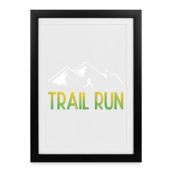 Course de sentier - Affiche encadrée (27 × 37 cm) - noir - Devant