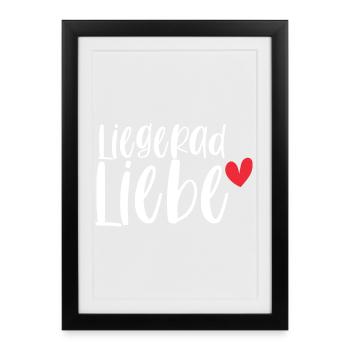 Fahrrad Liegerad Liebe Radsport Sport Geschenk - Gerahmtes Poster (27 × 37 cm) - Schwarz - Vorne