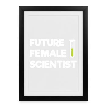 Future Female Scientist - Framed poster (27 × 37 cm) - black - Front