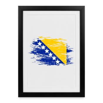 Bosnia flag used - Framed poster (27 × 37 cm) - black - Front