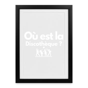 discothèque, boite de nuit, DJ - Affiche encadrée (27 × 37 cm) - noir - Devant