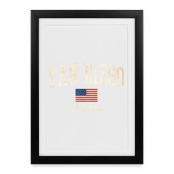San Diego, California, USA - Framed poster (27 × 37 cm) - black - Front