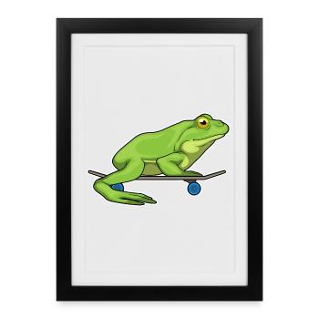 Frog Skater Skateboard Sport - Framed poster (27 × 37 cm) - black - Front