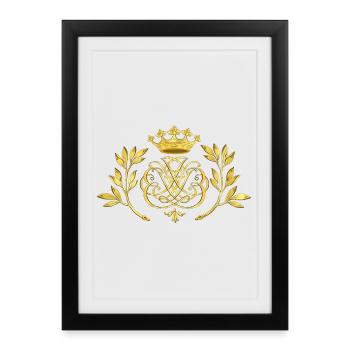 Sceau de Bach / monogramme / armoiries / insignes, or - Affiche encadrée (27 × 37 cm) - noir - Devant