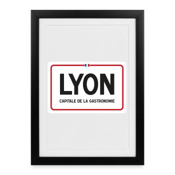 Lyon town sign - Framed poster (27 × 37 cm) - black - Front