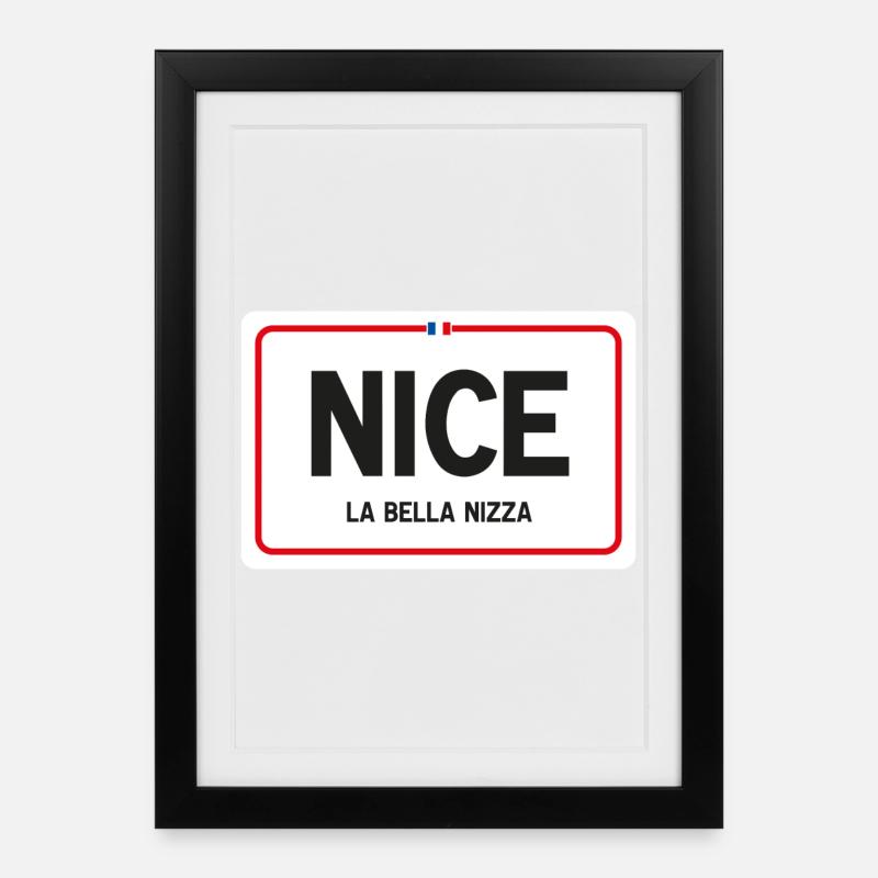Joli signe de nom de lieu - Affiche encadrée (27 × 37 cm) - noir