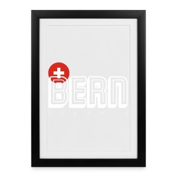 Bern Swiss City Emblem - Framed poster (27 × 37 cm) - black - Front