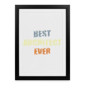 Meilleur architecte - Affiche encadrée (27 × 37 cm) - noir - Devant
