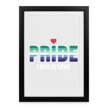 LGBT Pride Month - Love is Love (Gays) - Framed poster (27 × 37 cm) - black - Front