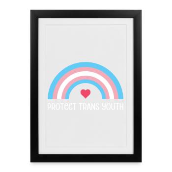 LGBT Pride Month - Protect Trans Youth - Framed poster (27 × 37 cm) - black - Front