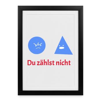 Vous ne comptez pas : l’humour géométrique - Affiche encadrée (27 × 37 cm) - noir - Devant