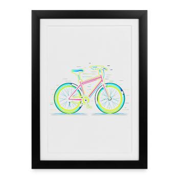 Vélo de route Retrowave - Affiche encadrée (27 × 37 cm) - noir - Devant