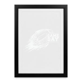 football américain - Illustration du jour du match - Affiche encadrée (27 × 37 cm) - noir - Devant