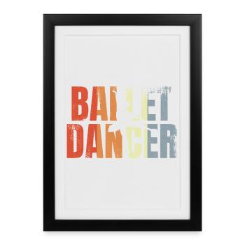 Vintage Ballet Dancer - Framed poster (27 × 37 cm) - black - Front