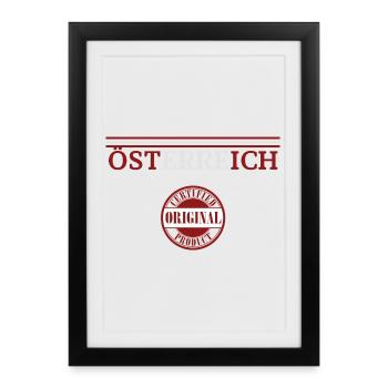 Austrian pride, flag of Austria - Framed poster (27 × 37 cm) - black - Front