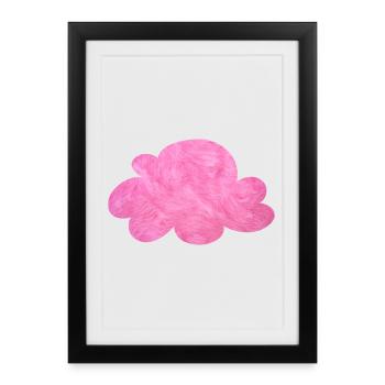 rose nuage velcro fourrure ciel câlin rose - Affiche encadrée (27 × 37 cm) - noir - Devant