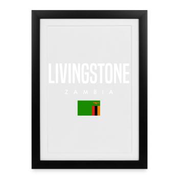Livingstone, Zambie - Affiche encadrée (27 × 37 cm) - noir - Devant