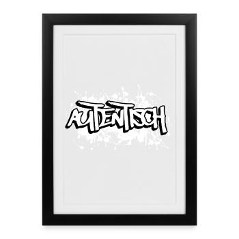 Authentic Graffiti Font Design - Framed poster (27 × 37 cm) - black - Front