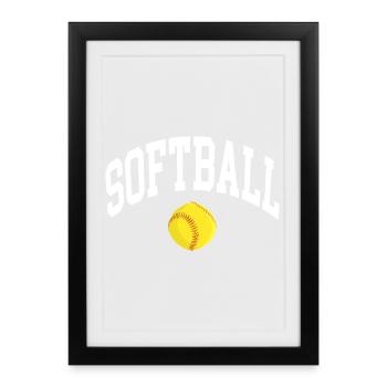 Softball - Affiche encadrée (27 × 37 cm) - noir - Devant