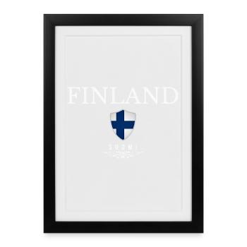 Finnish pride, minimalist sleek design - Framed poster (27 × 37 cm) - black - Front