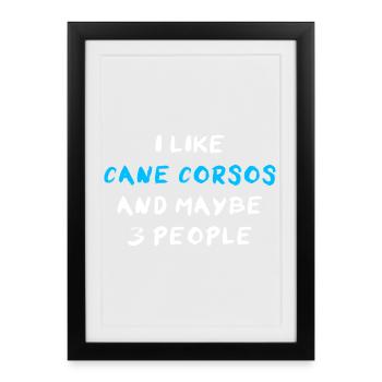 Cane Corso Italiano - Affiche encadrée (27 × 37 cm) - noir - Devant