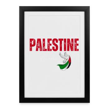 Liberté de la Palestine, je soutiens la Palestine - Affiche encadrée (27 × 37 cm) - noir - Devant