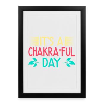 Yoga C’est une journée pleine de chakras Yoga amusant - Affiche encadrée (27 × 37 cm) - noir - Devant