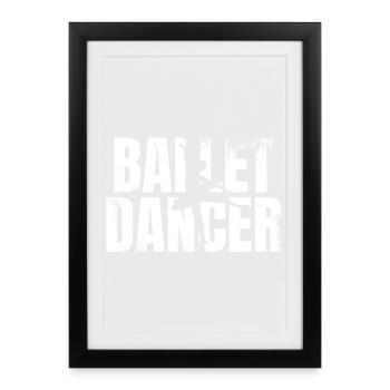 Funny ballet dancer - Framed poster (27 × 37 cm) - black - Front