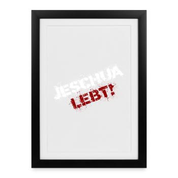 Yeshua lives white and red - Framed poster (27 × 37 cm) - black - Front