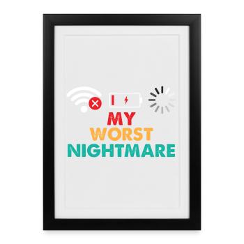 Mon pire cauchemar Amateur de jeux vidéo Gamer - Affiche encadrée (27 × 37 cm) - noir - Devant