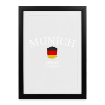 I love Munich, souvenir Munich - Framed poster (27 × 37 cm) - black - Front