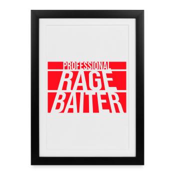 Professionnel Rage Baiter Troll Attention Fun - Affiche encadrée (27 × 37 cm) - noir - Devant
