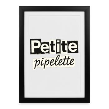 Humour Petite Pipelette Fille Bavarde - Affiche encadrée (27 × 37 cm) - noir - Devant