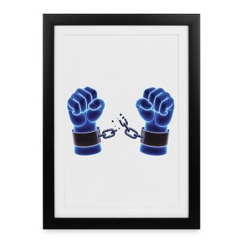 FREE NIGHT - freedom & rights - Affiche encadrée (27 × 37 cm) - noir - Devant