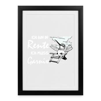 Drôle de design allemand à la retraite - Affiche encadrée (27 × 37 cm) - noir - Devant