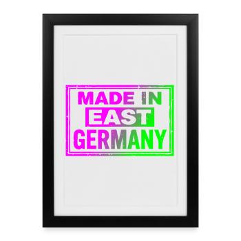 Made in East Germany Ostalgie Neon Retro Cap Bag - Framed poster (27 × 37 cm) - black - Front