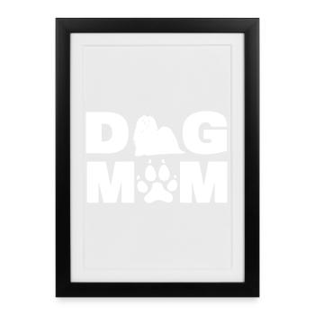 Amant des chiens Maltais Maman de chien Maman Papa de chien - Affiche encadrée (27 × 37 cm) - noir - Devant