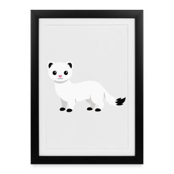 Style minimaliste curieux et mignon - Affiche encadrée (27 × 37 cm) - noir - Devant