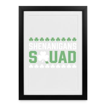 Équipe de Chicanements Shamrock Tee - Affiche encadrée (27 × 37 cm) - noir - Devant