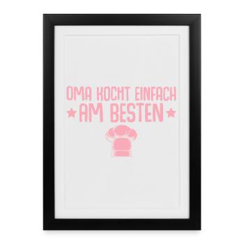 Mamie cuisine tout simplement mieux - la fête des mères - Affiche encadrée (27 × 37 cm) - noir - Devant