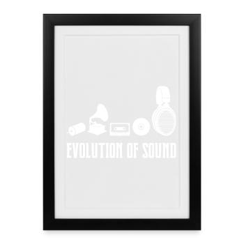 Evolution Of Sound Audiophile Music - Framed poster (27 × 37 cm) - black - Front
