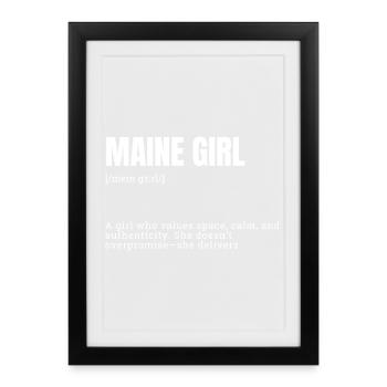 Fille du Maine Space Soul - Affiche encadrée (27 × 37 cm) - noir - Devant