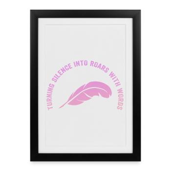 Wortfeder: Silence becomes a way - Framed poster (27 × 37 cm) - black - Front
