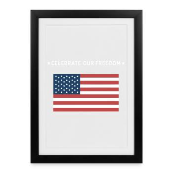 Liberty American Flag - Framed poster (27 × 37 cm) - black - Front