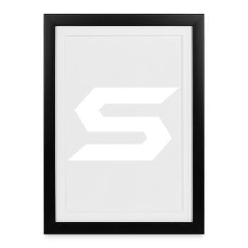 Geometric zigzag contrast - Framed poster (27 × 37 cm) - black - Front