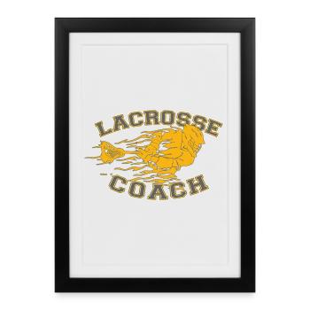 Entraîneur de crosse en flammes Dynamic Sports Graphic Tee - Affiche encadrée (27 × 37 cm) - noir - Devant